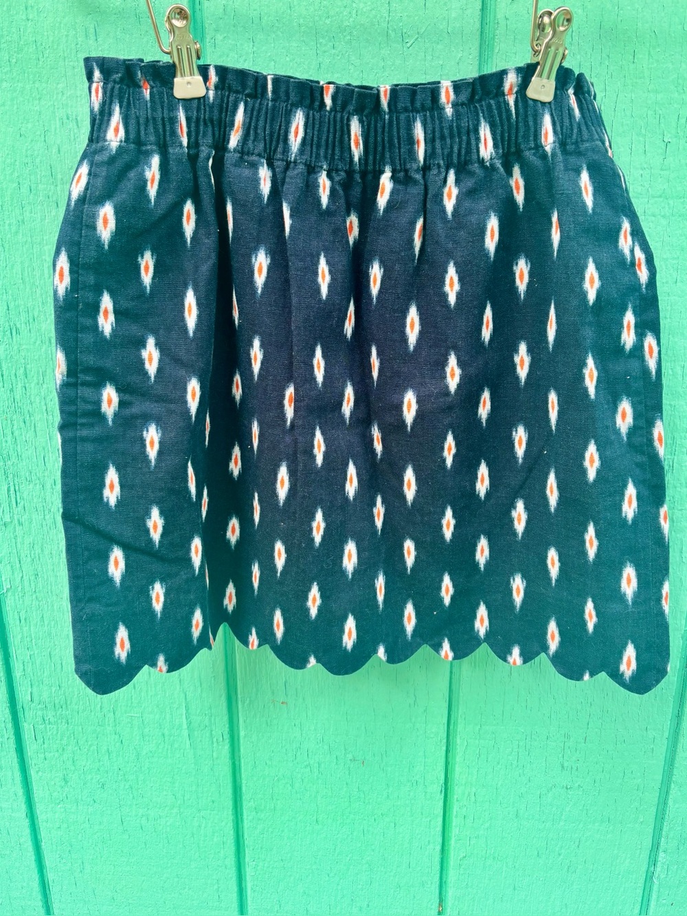 J.Crew Blue Ikat Sidewalk Skirt Women's Size 4